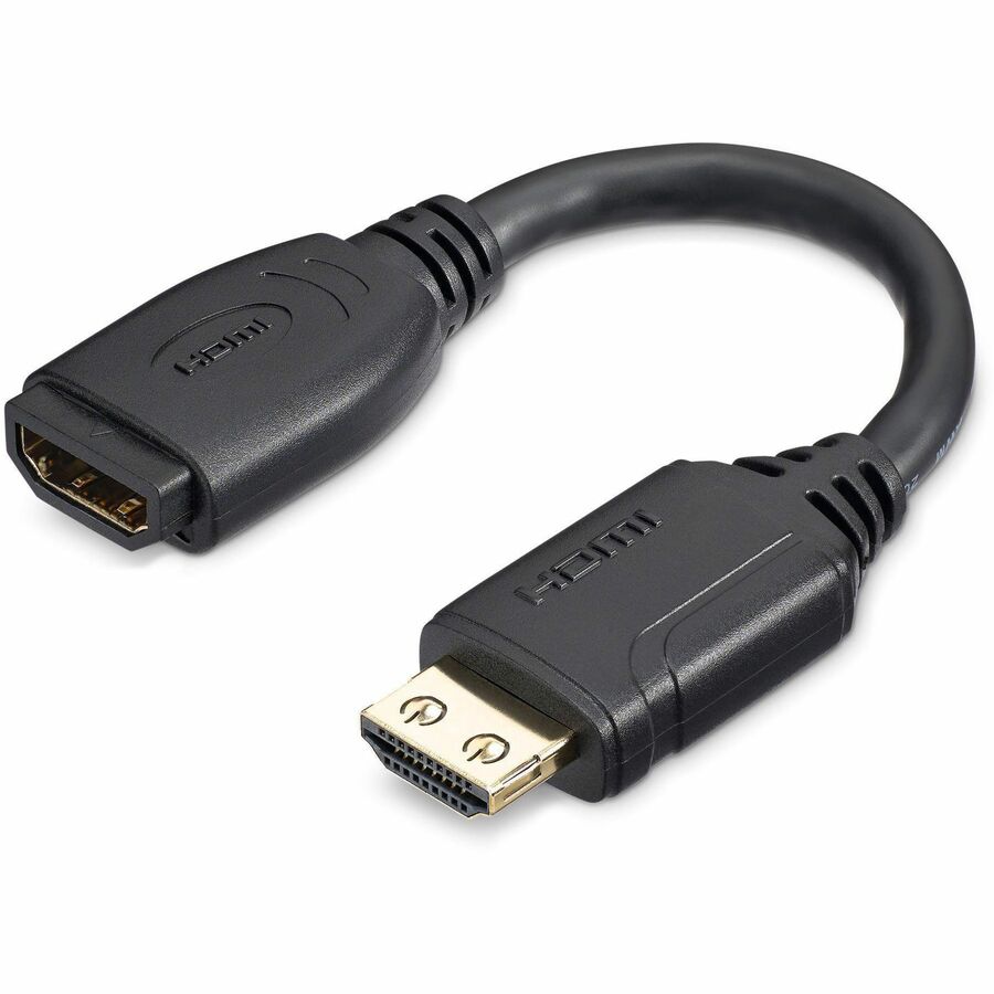 Alternate-Image1 Image for StarTech.com 6"/15cm HDMI Port Saver Cable, 4K 60Hz High Speed HDMI 2.0 Extension Cable with Ethernet, HDMI Male to Female Extension Cord