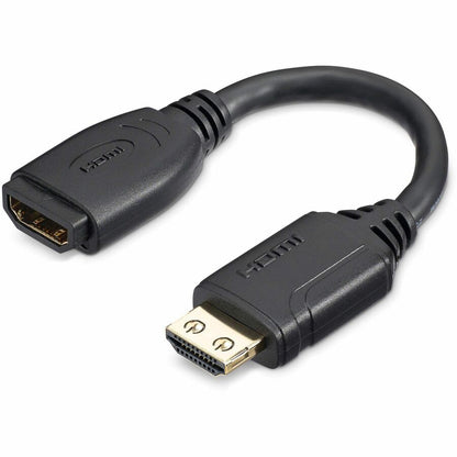 Alternate-Image1 Image for StarTech.com 6"/15cm HDMI Port Saver Cable, 4K 60Hz High Speed HDMI 2.0 Extension Cable with Ethernet, HDMI Male to Female Extension Cord