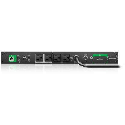 Rear Image for APC Smart-UPS, Line Interactive, 500VA, Lithium-ion, Rackmount 1U, 120V, 4x NEMA 5-15R outlets, SmartConnect Port, Short Depth