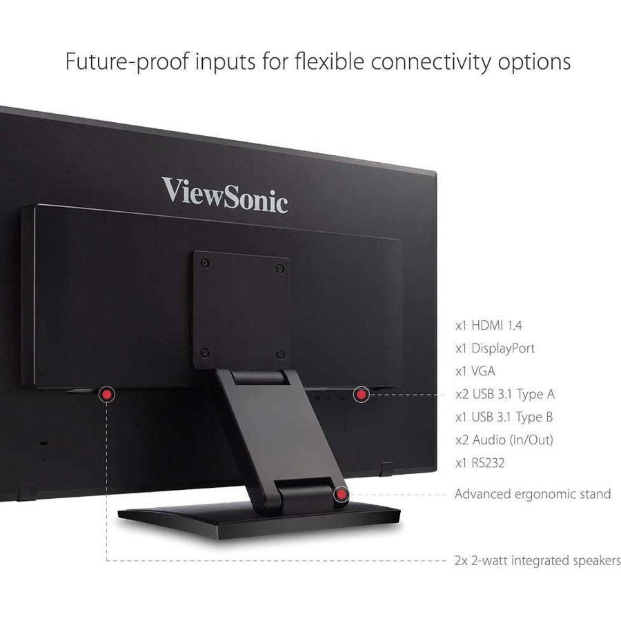 Alternate-Image3 Image for ViewSonic TD2760 27" 1080p Ergonomic 10-Point Multi Touch Monitor with RS232, HDMI, and DP