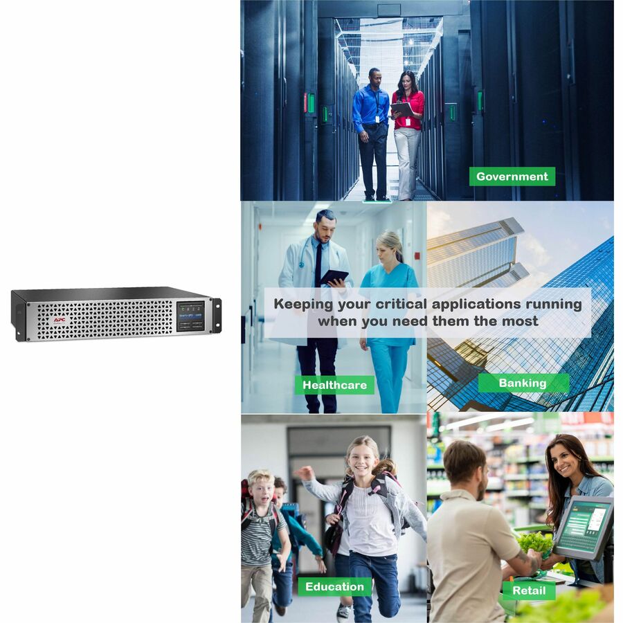 Alternate-Image5 Image for APC Smart-UPS, Line Interactive, 1000VA, Lithium-ion, Rackmount 2U, 120V, 6x NEMA 5-15R outlets, SmartConnect Port+SmartSlot, Short Depth, AVR, LCD