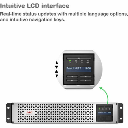 Alternate-Image2 Image for APC Smart-UPS, Line Interactive, 1000VA, Lithium-ion, Rackmount 2U, 120V, 6x NEMA 5-15R outlets, SmartConnect Port+SmartSlot, Short Depth, AVR, LCD