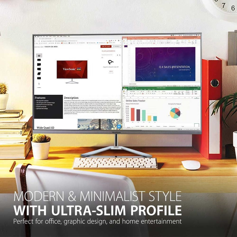 Alternate-Image1 Image for ViewSonic VX3276-4K-MHD 32 Inch 4K UHD Monitor with Ultra-Thin Bezels, HDR10 HDMI and DisplayPort for Home and Office