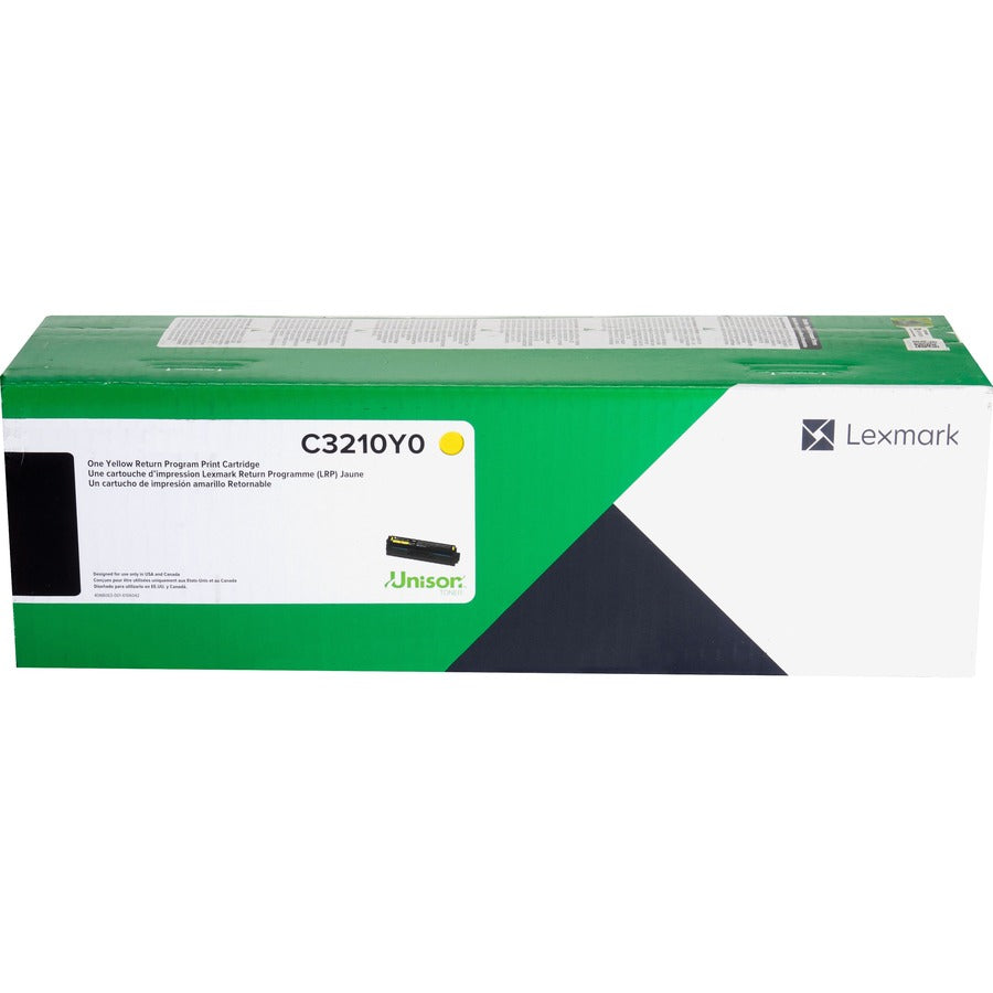 Front Image for Lexmark Unison Original Laser Toner Cartridge - Yellow - 1 Each