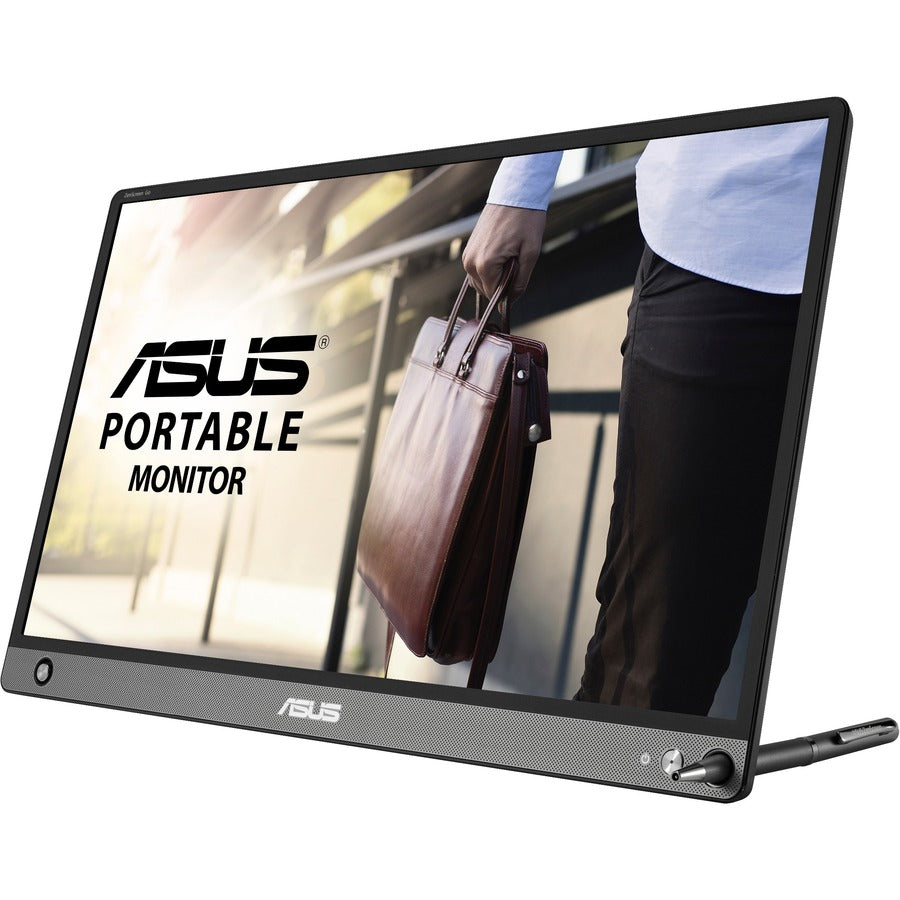 Left Image for Asus ZenScreen GO MB16AHP 16" Class Full HD LCD Monitor - 16:9 - Black, Gray