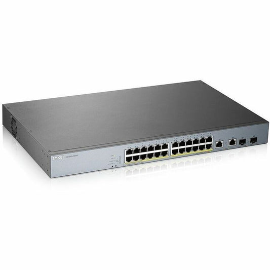 Main Image for ZYXEL GS1350-26HP 24-Port Gigabit Smart Nebula Cloud Managed PoE Switch | 24 PoE+ Ports at 375W with 2 SFP Uplinks
