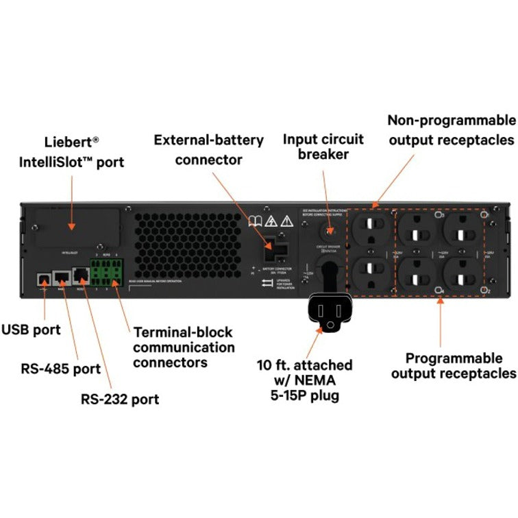 Alternate-Image2 Image for Vertiv Liebert GXT5 500VA 120V UPS with SNMP/Webcard