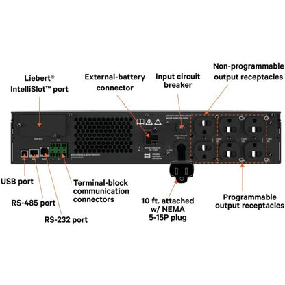Alternate-Image2 Image for Vertiv Liebert GXT5 500VA 120V UPS with SNMP/Webcard