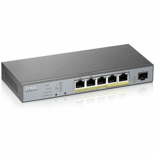 Main Image for ZYXEL GS1350-6HP 5-Port Gigabit Smart Nebula Cloud Managed PoE Switch | 3 PoE+ / 2 PoE++ Ports at 60W with 1 SFP Uplink