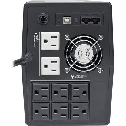 Rear Image for Eaton Tripp Lite Series 1000VA 560W Line-Interactive UPS - 8 NEMA 5-15R Outlets, AVR, 120V, 50/60 Hz, USB, LCD, Tower