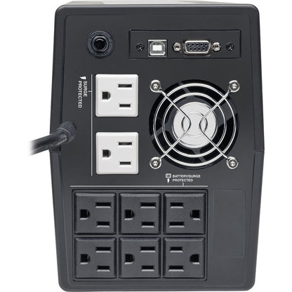 Rear Image for Eaton Tripp Lite Series 1440VA 900W Line-Interactive UPS - 8 NEMA 5-15R Outlets, AVR, 120V, 50/60 Hz, USB, Serial, LCD, Tower