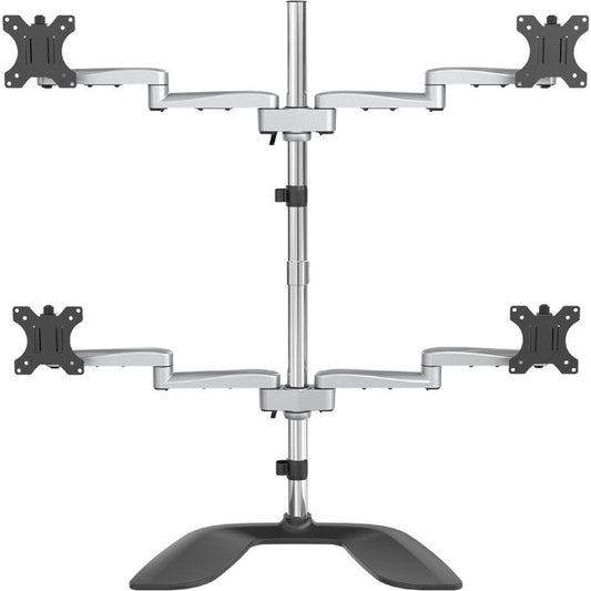 Main Image for StarTech Quad Monitor Stand, Desktop VESA 4 Monitor Arm up to 32" (17.6lb/8kg) Screens, Ergonomic Articulating Pole Mount, Adjustable