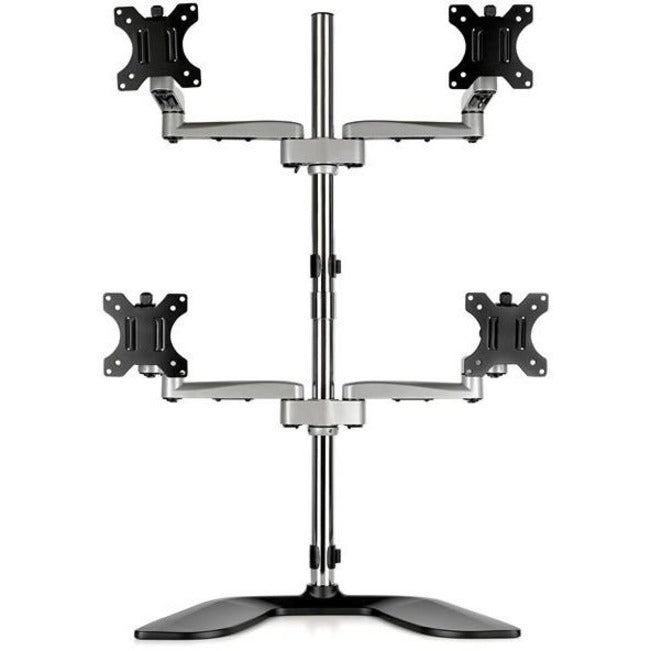 Alternate-Image3 Image for StarTech Quad Monitor Stand, Desktop VESA 4 Monitor Arm up to 32" (17.6lb/8kg) Screens, Ergonomic Articulating Pole Mount, Adjustable