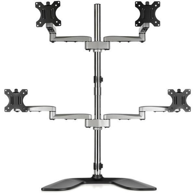 Alternate-Image4 Image for StarTech Quad Monitor Stand, Desktop VESA 4 Monitor Arm up to 32" (17.6lb/8kg) Screens, Ergonomic Articulating Pole Mount, Adjustable