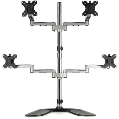 Alternate-Image4 Image for StarTech Quad Monitor Stand, Desktop VESA 4 Monitor Arm up to 32" (17.6lb/8kg) Screens, Ergonomic Articulating Pole Mount, Adjustable