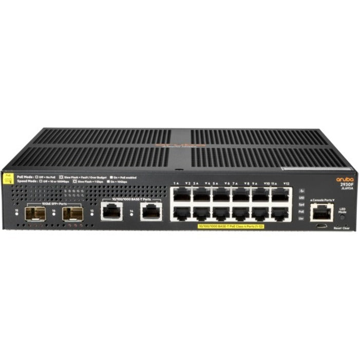 Alternate-Image1 Image for HPE 2930F 12G PoE+ 2G/2SFP+ Switch
