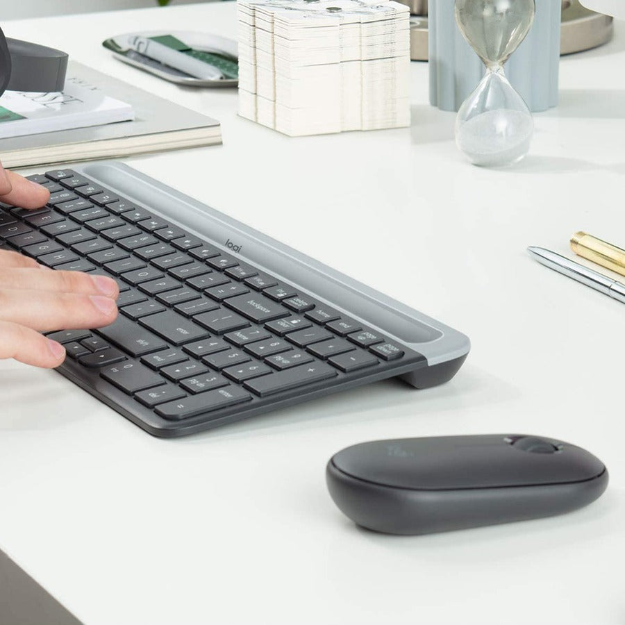 Alternate-Image2 Image for Logitech MK470 Slim Wireless Keyboard and Mouse Combo - Modern Compact Layout, Ultra Quiet - Graphite