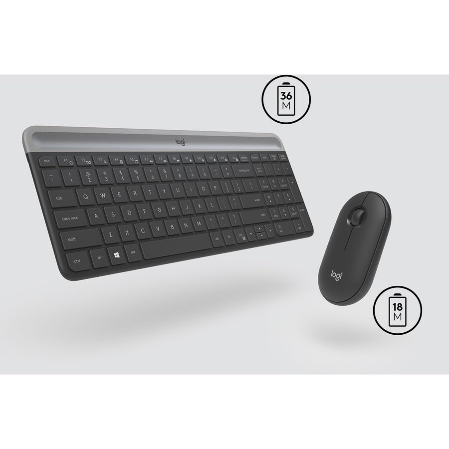 Alternate-Image4 Image for Logitech MK470 Slim Wireless Keyboard and Mouse Combo - Modern Compact Layout, Ultra Quiet - Graphite
