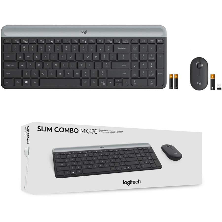 Alternate-Image9 Image for Logitech MK470 Slim Wireless Keyboard and Mouse Combo - Modern Compact Layout, Ultra Quiet - Graphite