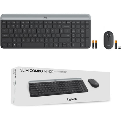 Alternate-Image9 Image for Logitech MK470 Slim Wireless Keyboard and Mouse Combo - Modern Compact Layout, Ultra Quiet - Graphite