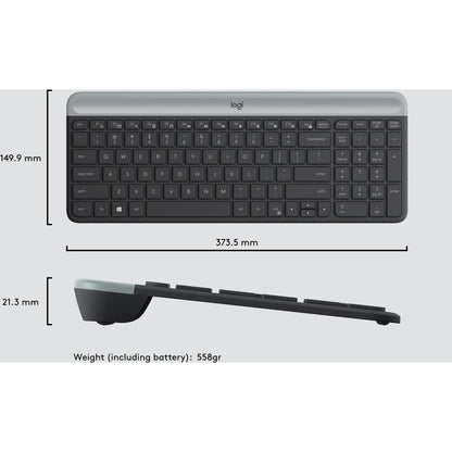 Alternate-Image7 Image for Logitech MK470 Slim Wireless Keyboard and Mouse Combo - Modern Compact Layout, Ultra Quiet - Graphite