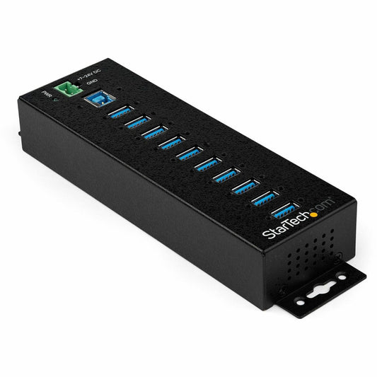 Main Image for StarTech.com 10 Port USB Hub w/ Power Adapter - Metal Industrial USB 3.0 Data Hub - Din Rail, Wall & Desk Mount USB 3.2 Gen 1 5Gbps Hub
