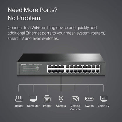 Alternate-Image3 Image for TP-Link TL-SG1024S - 24-Port Gigabit Desktop/Rackmount Ethernet Switch