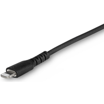 Alternate-Image2 Image for StarTech.com 3 foot/1m Durable Black USB-C to Lightning Cable, Rugged Heavy Duty Charging/Sync Cable for Apple iPhone/iPad MFi Certified