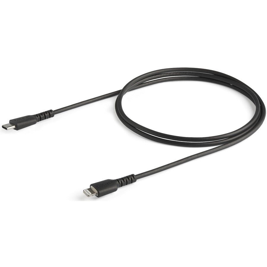 Alternate-Image3 Image for StarTech.com 3 foot/1m Durable Black USB-C to Lightning Cable, Rugged Heavy Duty Charging/Sync Cable for Apple iPhone/iPad MFi Certified