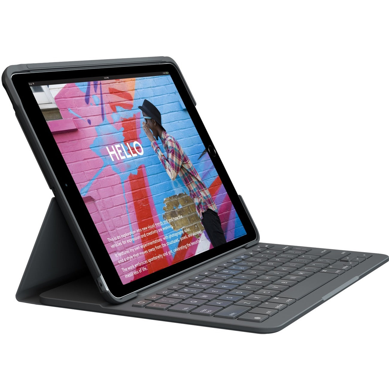 Main Image for Logitech Slim Folio Keyboard/Cover Case (Folio) iPad (7th Generation), iPad (8th Generation), iPad (9th Generation) Tablet - Graphite