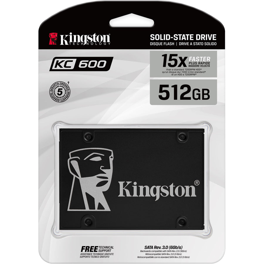 Alternate-Image2 Image for Kingston KC600 512 GB Solid State Drive - 2.5" Internal - SATA (SATA/600)