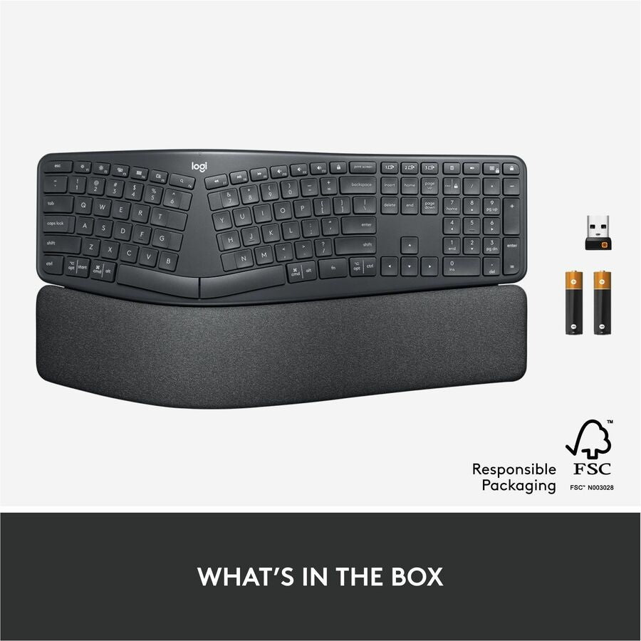Alternate-Image10 Image for Logitech ERGO K860 Split Ergonomic Keyboard, Wireless Connectivity, Graphite