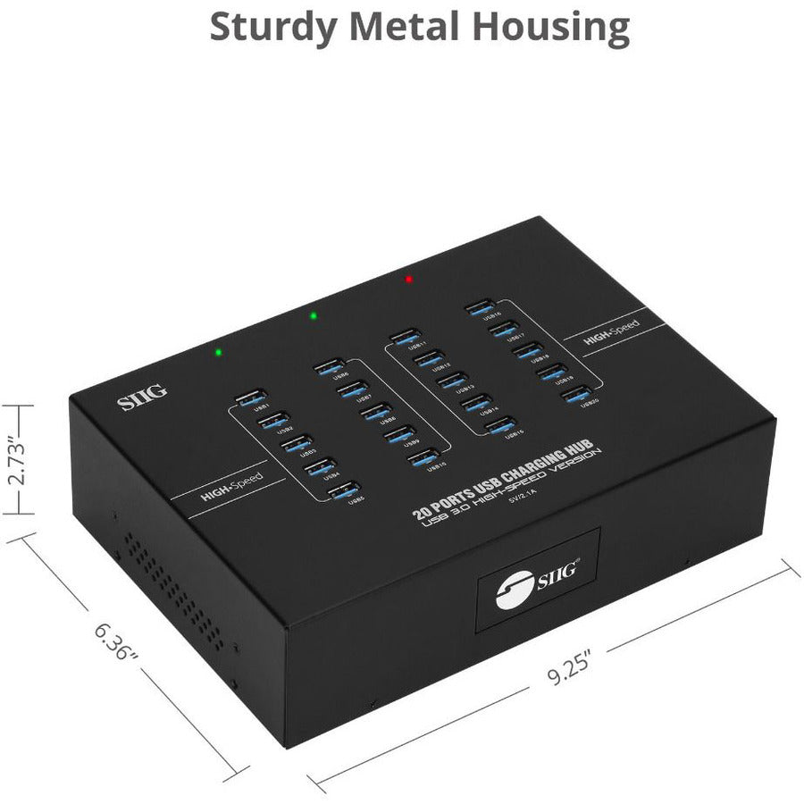 Alternate-Image4 Image for SIIG 20-Port Industrial USB 3.0 Hub with Charging - 200W