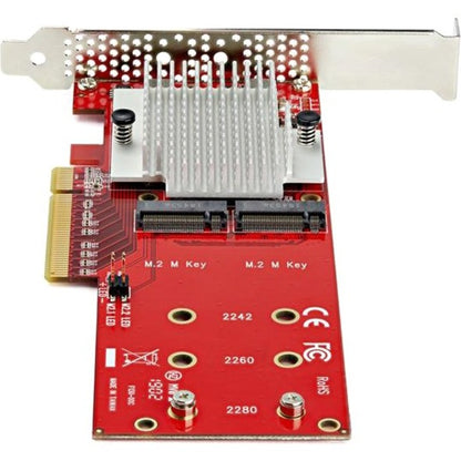 Rear Image for StarTech.com Dual M.2 PCIe SSD Adapter Card - x8 / x16 Dual NVMe or AHCI M.2 SSD to PCI Express 3.0 - M.2 NGFF PCIe (m-key) Compatible