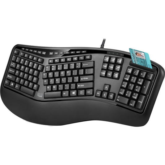 Main Image for Adesso Desktop Ergonomic Smart Card Reader Keyboard (TAA Compliant)