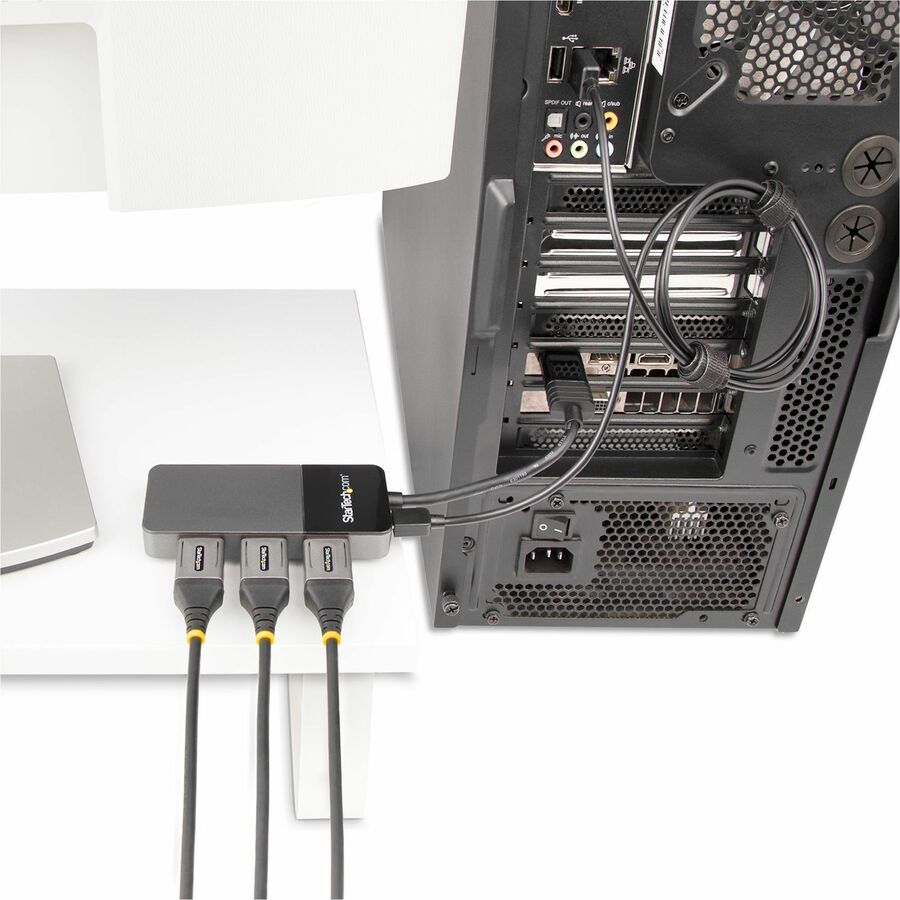 Alternate-Image6 Image for StarTech.com 3-Port DisplayPort 1.4 Splitter, DisplayPort to 3x DP Multi-Monitor Adapter, Triple 4K Computer MST Hub, Windows Only