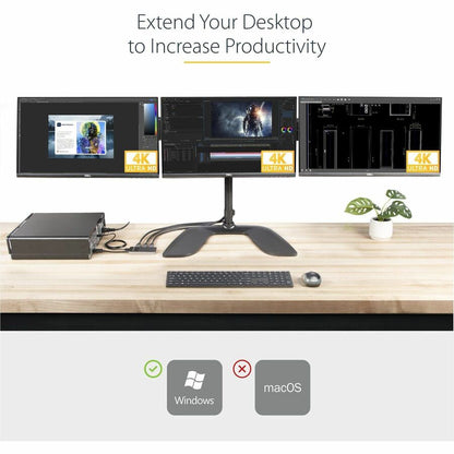 Alternate-Image1 Image for StarTech.com 3-Port DisplayPort 1.4 Splitter, DisplayPort to 3x DP Multi-Monitor Adapter, Triple 4K Computer MST Hub, Windows Only