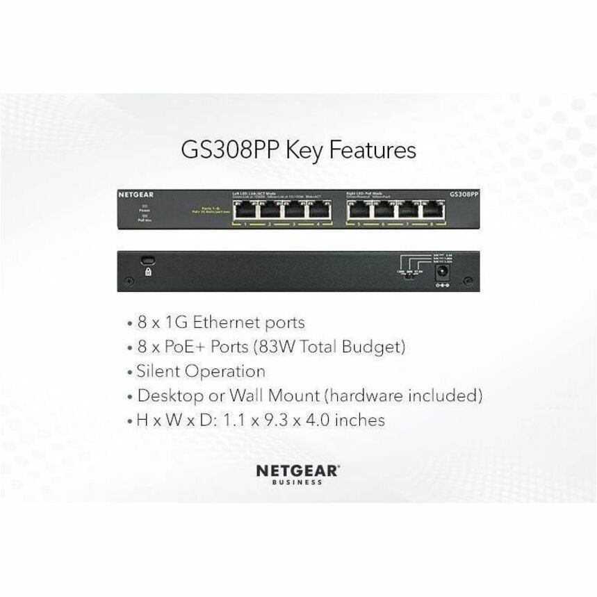 Alternate-Image5 Image for Netgear Business GS308PP Ethernet Switch