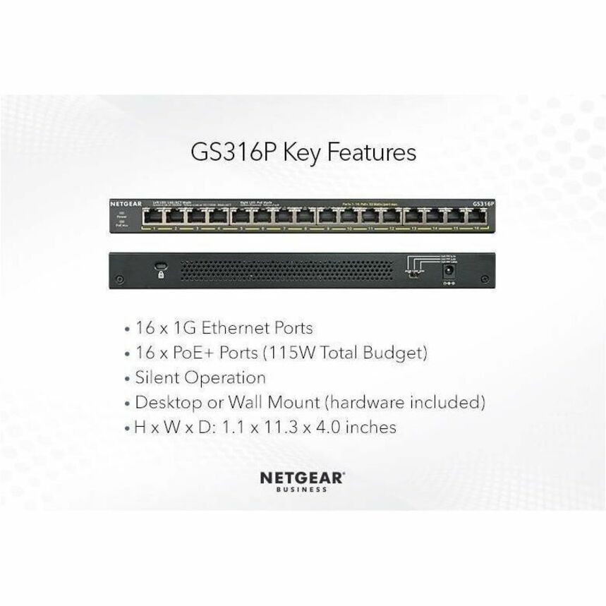 Alternate-Image6 Image for Netgear Business GS316P Ethernet Switch