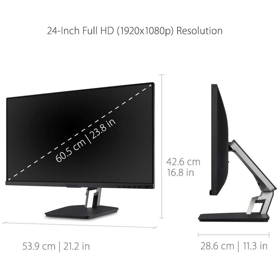 Alternate-Image9 Image for ViewSonic TD2455 24 Inch 1080p Touch Screen Monitor, 10-Point Multi-Touch IPS for Collaborative Offices, USB-C with Daisy Chain, Advanced Ergonomics, HDMI, DisplayPort Out