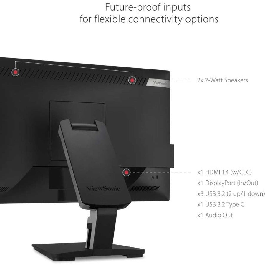 Alternate-Image10 Image for ViewSonic TD2455 24 Inch 1080p Touch Screen Monitor, 10-Point Multi-Touch IPS for Collaborative Offices, USB-C with Daisy Chain, Advanced Ergonomics, HDMI, DisplayPort Out
