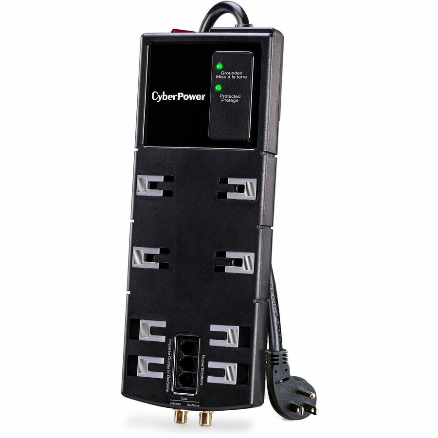 Alternate-Image2 Image for CyberPower HT812TC Home and Office 8 - Outlet Surge Protector with 4350 J Surge Suppression