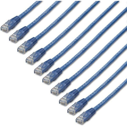 Main Image for StarTech.com 1 ft. CAT6 Ethernet cable - 10 Pack - ETL Verified - Blue CAT6 Patch Cord - Molded RJ45 Connectors - 24 AWG - UTP