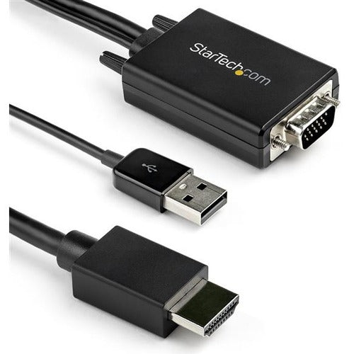 Main Image for StarTech.com 2m VGA to HDMI Converter Cable with USB Audio Support - 1080p Analog to Digital Video Adapter Cable - Male VGA to Male HDMI