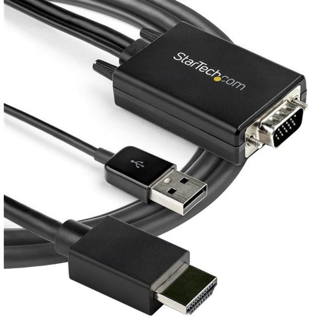 Top Image for StarTech.com 2m VGA to HDMI Converter Cable with USB Audio Support - 1080p Analog to Digital Video Adapter Cable - Male VGA to Male HDMI