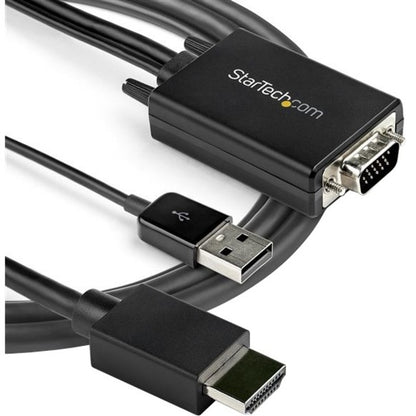 Top Image for StarTech.com 2m VGA to HDMI Converter Cable with USB Audio Support - 1080p Analog to Digital Video Adapter Cable - Male VGA to Male HDMI