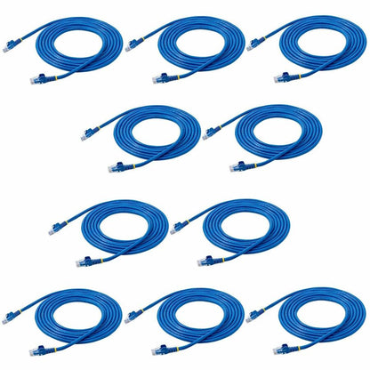 Alternate-Image1 Image for StarTech.com 10 ft. CAT6 Ethernet Cable - 10 Pack - ETL Verified - Blue CAT6 Patch Cord - Snagless RJ45 Connectors - 24 AWG - UTP