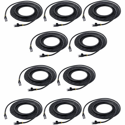 Alternate-Image1 Image for StarTech.com 15 ft. CAT6 Ethernet Cable - 10 Pack - ETL Verified - Black CAT6 Patch Cord - Snagless RJ45 Connectors - 24 AWG - UTP
