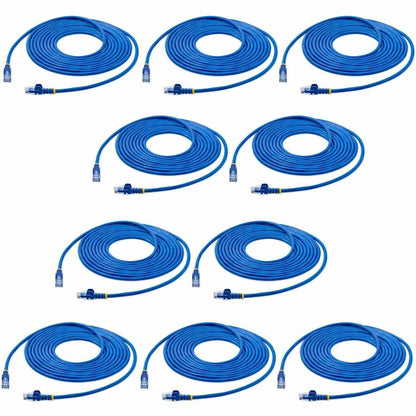 Alternate-Image1 Image for StarTech.com 15 ft. CAT6 Ethernet Cable - 10 Pack - ETL Verified - Blue CAT6 Patch Cord - Snagless RJ45 Connectors - 24 AWG - UTP