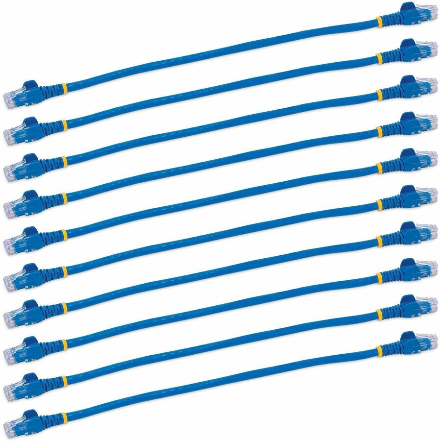 Alternate-Image1 Image for StarTech.com 1 ft. CAT6 Ethernet Cable - 10 Pack - ETL Verified - Blue CAT6 Patch Cord - Snagless RJ45 Connectors - 24 AWG - UTP
